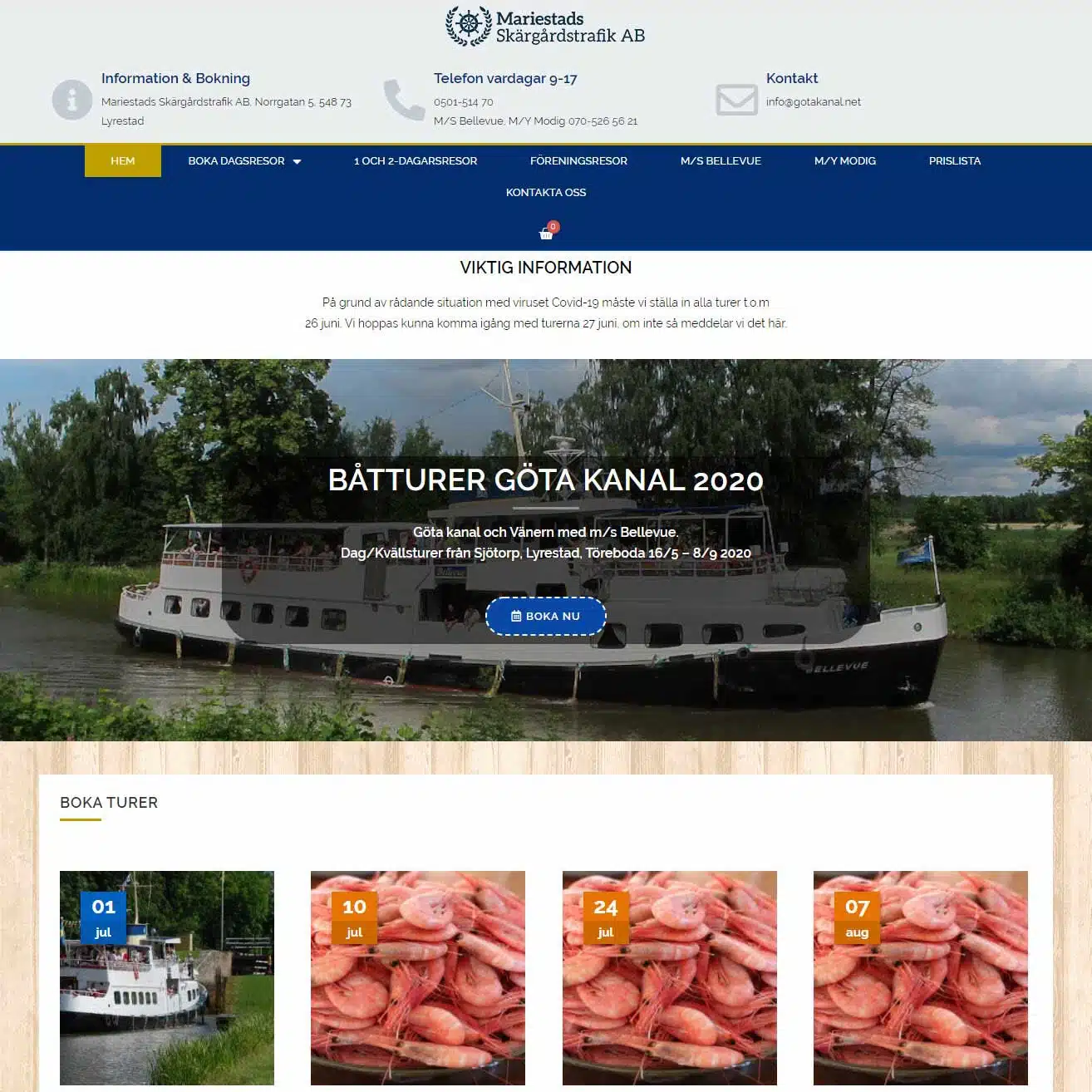 Göta Kanal webbsida